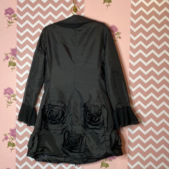 🌷 Samuel Dong  🌷 Ruffle Flower Flare Dress Jacket - Picture 6 of 9